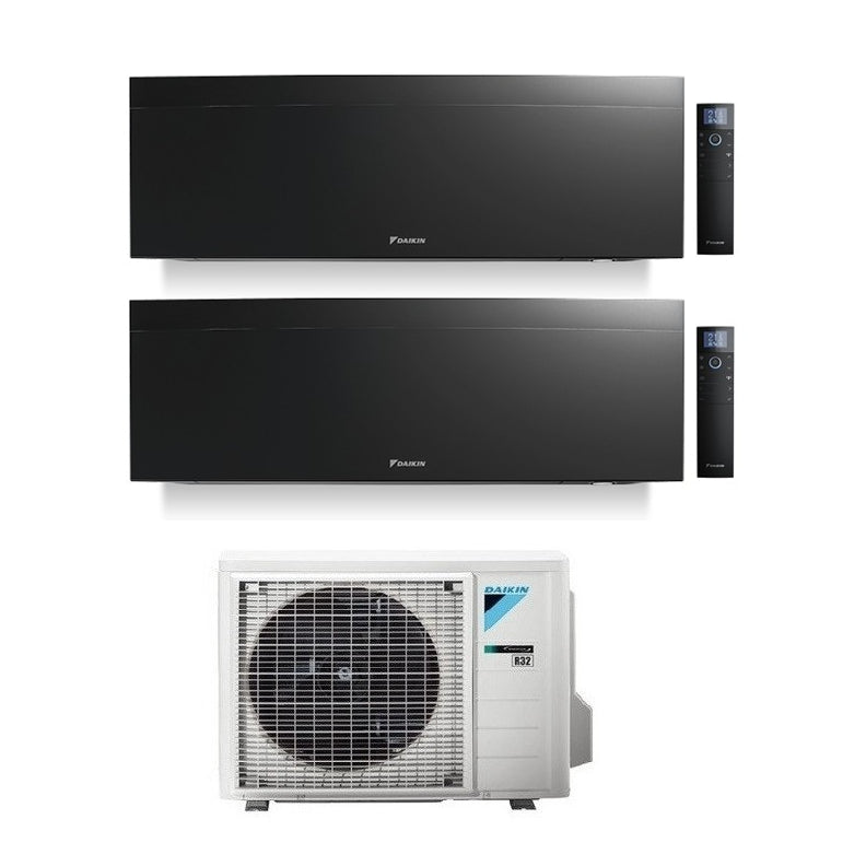 Condizionatore Climatizzatore Dual Daikin inverter Emura Black Wi-Fi  R-32 Bluevolution 12000+18000 BTU 2MXM50N9/A(9)