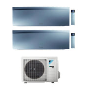 Condizionatore Climatizzatore Dual Daikin inverter Emura Silver Wi-Fi R-32 Bluevolution 12000+18000 BTU 2MXM50N9/A(9)