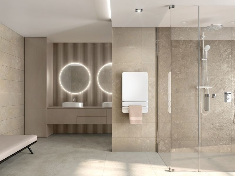 Terminale Idronico Ideal Clima Modello Yoga 250 Spessore 9 Cm Wi-Fi Optional e Comando a Bordo Incluso (porta salviette non incluso)