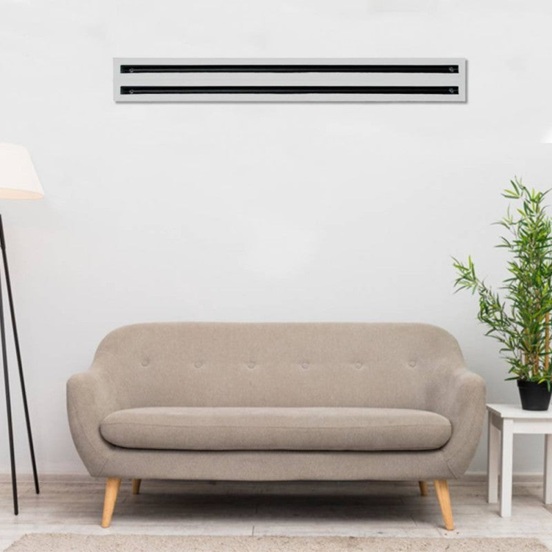 Diffusori Lineari a 2 Feritoie in Alluminio Anodizzato o Bianco RAL9010 DLF20 Con Deflettore