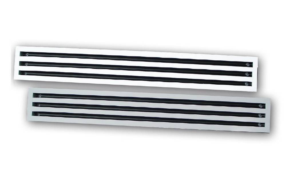 Diffusori Lineari a 3 Feritoie in Alluminio Anodizzato o Bianco RAL9010 DLF20 Con Deflettore