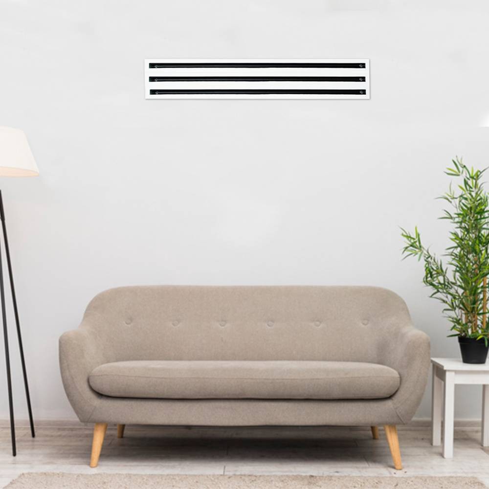 Diffusori Lineari a 3 Feritoie in Alluminio Anodizzato o Bianco RAL9010 DLF20 Con Deflettore