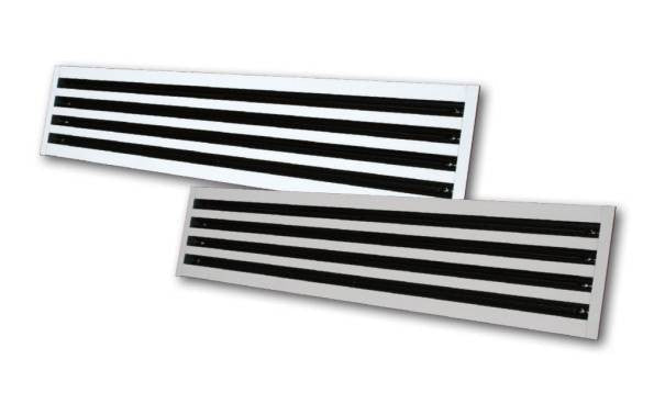 Diffusori Lineari a 4 Feritoie in Alluminio Anodizzato o Bianco RAL9010 DLF20 Con Deflettore