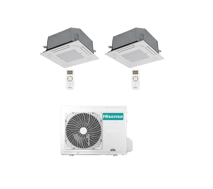 Condizionatore Climatizzatore Hisense Dual Split Inverter a Cassetta 9000+9000 Con 2AMW52U4RXC