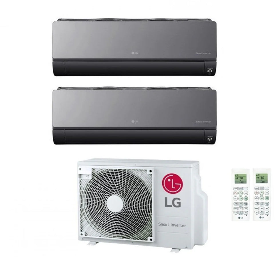 Condizionatore Climatizzatore LG Dual Split Inverter R-32 ArtCool Uv Nano Mirror 9000+12000 Btu con MU2R15 U13 Wifi integrato 9+12