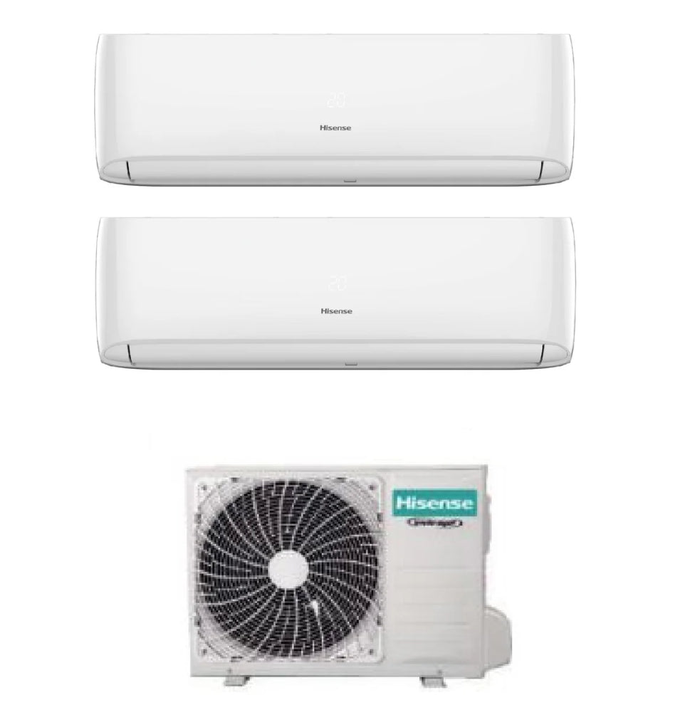 Condizionatore Climatizzatore Hisense Dual Split Inverter R-32 Hi-Comfort 9000+18000 BTU con 3AMW62U4RJC WiFi Integrato 9+18