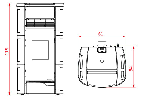 Stufa a Pellet ad Aria Palazzetti Ecofire Anna 12 Kw - Vari Colori