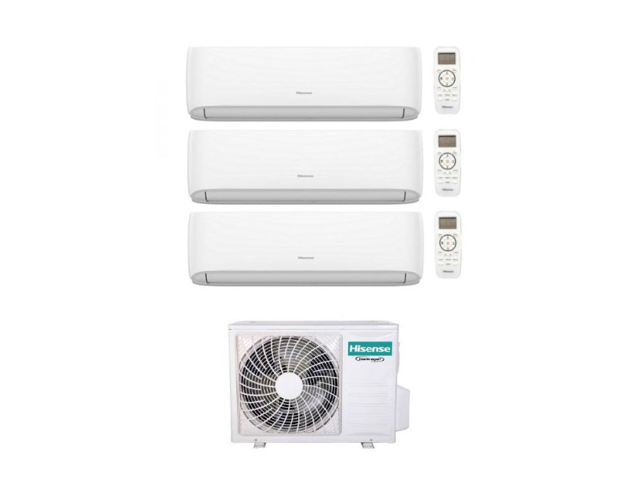 Condizionatore Climatizzatore Hisense Trial Split Inverter R-32 Hi-Comfort 7000+9000+9000 Btu Con 3AMW52U4RJC WiFi Integrato 7+9+9