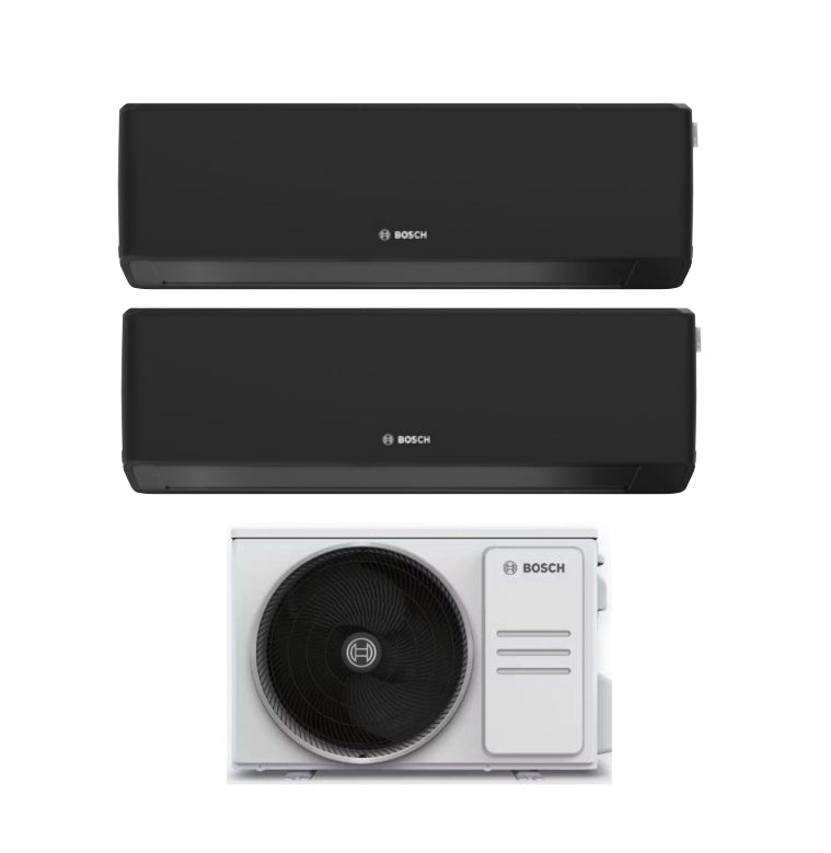 Condizionatore Climatizzatore Junkers Bosch Dual Split Inverter R-32 Serie Climate 7000i Black 7000+7000 BTU Con 5000M 53/2 E Wi-Fi Integrato 7+7