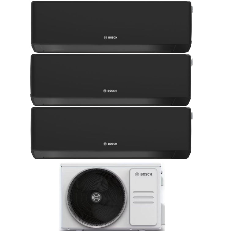 Condizionatore Climatizzatore Junkers Bosch Trial Split Inverter R-32 Serie Climate 7000i Black 7000+9000+12000 BTU Con 5000M 62/3 E Wi-Fi Integrato 7+9+12