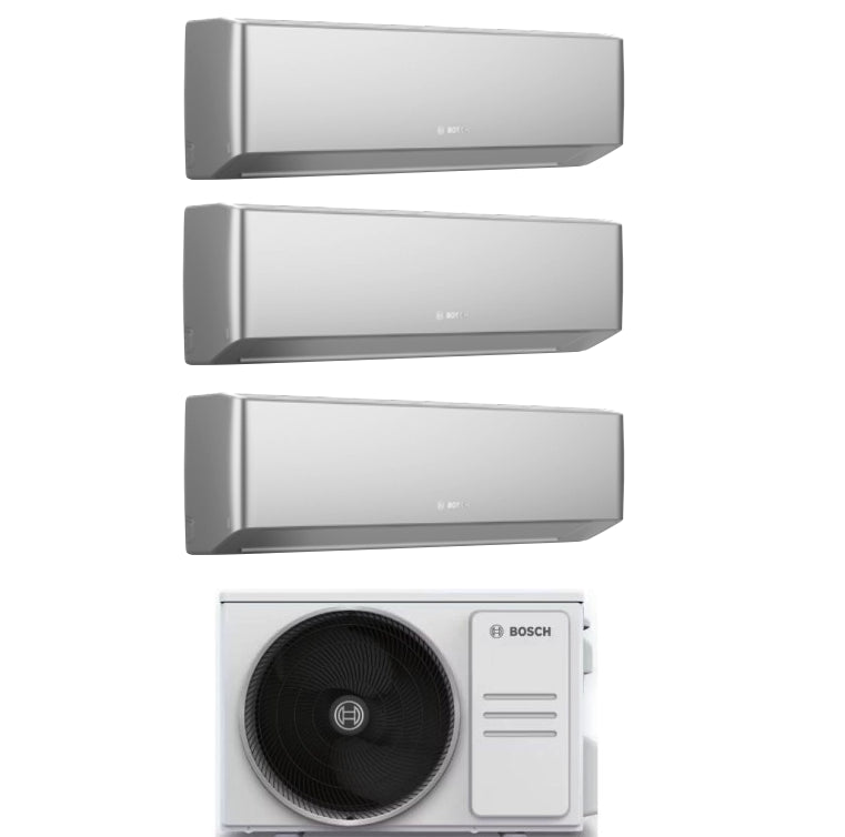 Condizionatore Climatizzatore Junkers Bosch Trial Split Inverter R-32 Serie Climate 7000i Silver 7000+7000+7000 BTU Con 5000M 79/3 E Wi-Fi Integrato 7+7+7