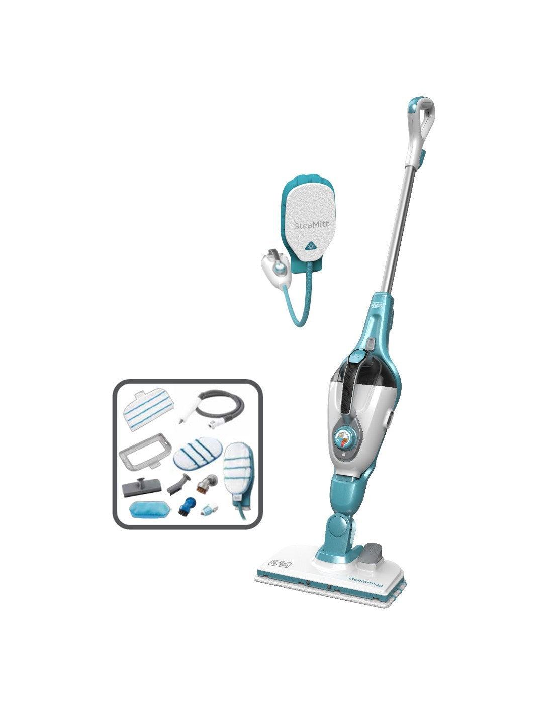Lavapavimenti a Vapore Black+Decker FSMH1321JSM con Guanto 1.300 W Steam Mop