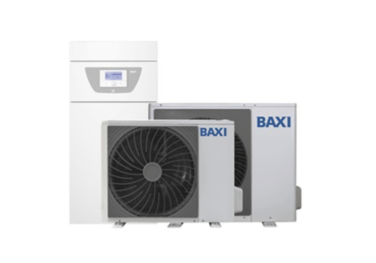 Pompa di Calore Baxi Aria-Acqua Splittata a Basamento R-32 Modello Alya FS 10MH 10 Kw Integrazione Caldaia Con Bollitore Integrato da 177 litri