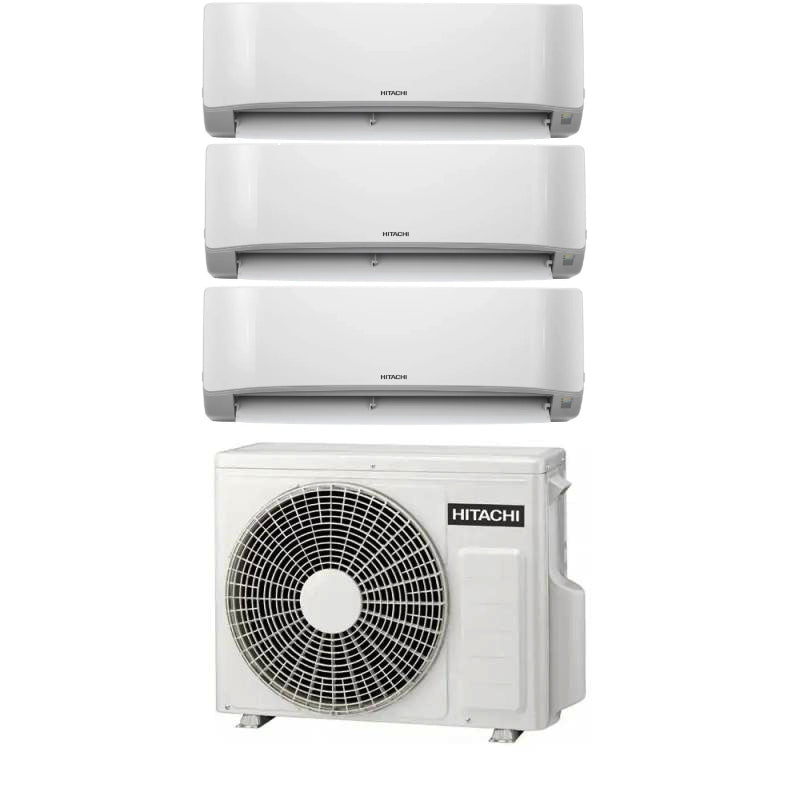 Condizionatore Climatizzatore Hitachi Trial Split Inverter R-32 Serie AIRHOME 600 9000+9000+12000 BTU Con RAM-G55N3HA(B)E Wi-Fi Integrato 9+9+12