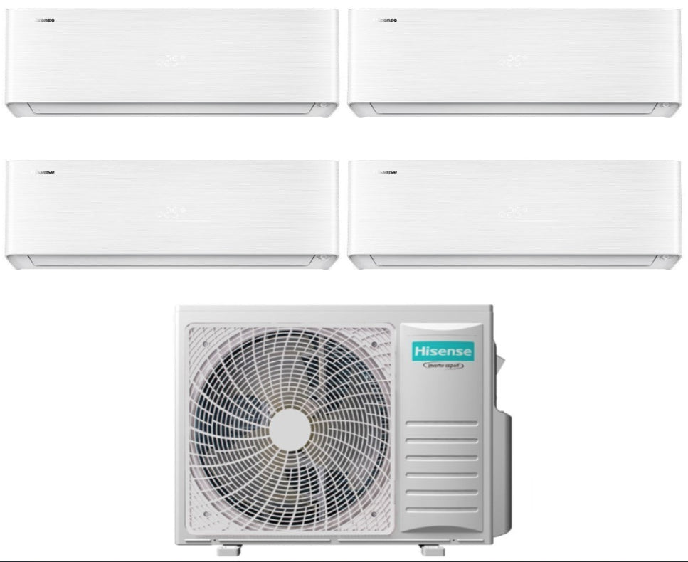 Condizionatore Climatizzatore Hisense Quadri Split Inverter R-32 Serie Energy Pro X 9000+9000+9000+9000 BTU Con 4AMW81U4RJC Wi-Fi Integrato 9+9+9+9