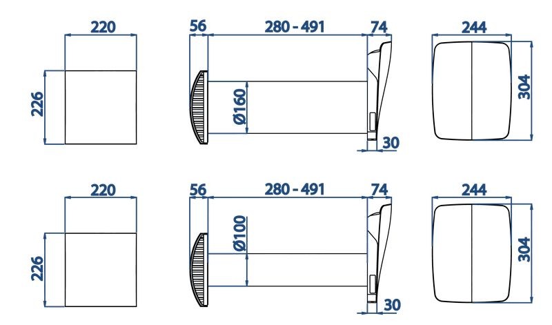 Recuperatore di Calore Puntuale Ideal Clima Modello Kers+ 50 VRKS52W Con Telecomando Funzione Antimuffa Wi-Fi Optional
