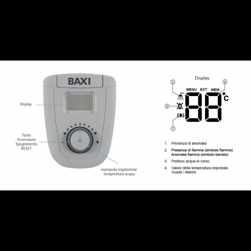 Scaldabagno a gas istantaneo camera stagna Baxi Acquaprojet+ Blue 14Fi GPL Cod. A7702859 - Completo Di Kit Per Scarico Fumi