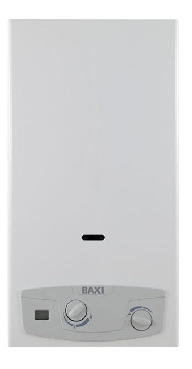 Scaldabagno a gas istantaneo camera aperta Baxi Acquaprojet + Blue 14i GPL - Cod. A7698574