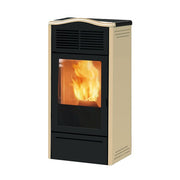 Stufa a Pellet Italiana Camini Ad Aria Modello Pira 7 Kw 65 Mq Colore Beige