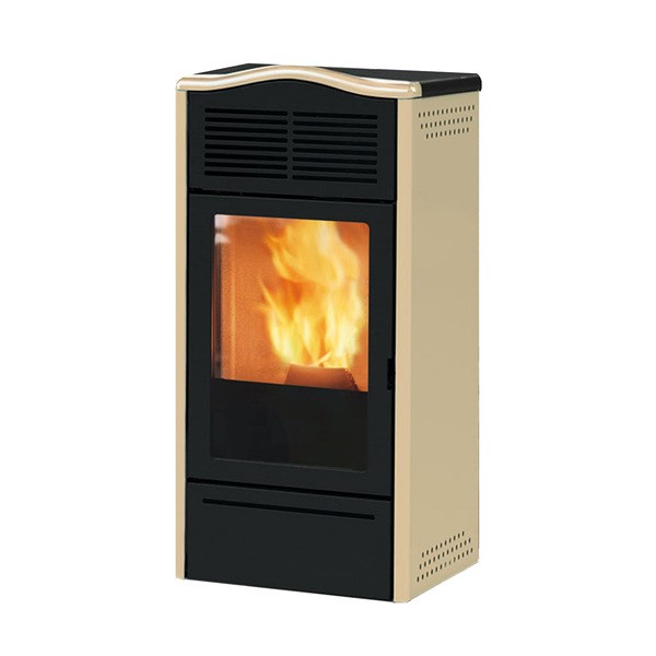 Stufa a Pellet Italiana Camini Ad Aria Modello Pira 7 Kw 65 Mq Colore Beige