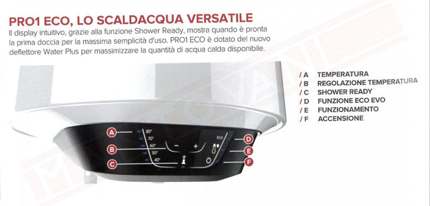 Ariston Scaldabagno Elettrico Ariston Pro1 Eco 80 V/5 EU Verticale 80 Lt - Cod. 3201867