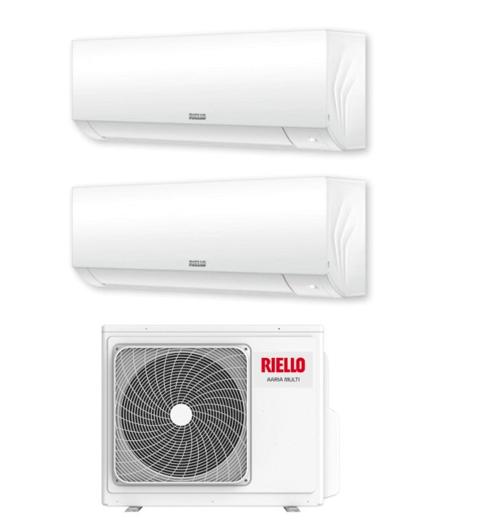 Condizionatore Climatizzatore Riello Dual Split Aaria Plus I R-32 7000+9000 Btu Con U. Esterna 250 PI Wi-Fi Integrato