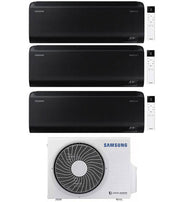 Condizionatore Climatizzatore Samsung Trial Split Inverter Windfree Black R-32 7000+9000+12000 BTU Con AJ068TXJ3KG/EU Wi-Fi Integrato