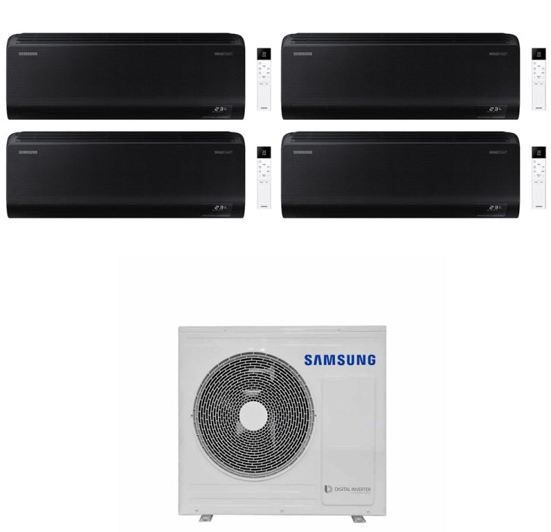 Condizionatore Climatizzatore Samsung Quadri Split Inverter Windfree Black R-32 7000+7000+7000+7000 BTU Con AJ080TXJ4KG/EU Wi-Fi Integrato