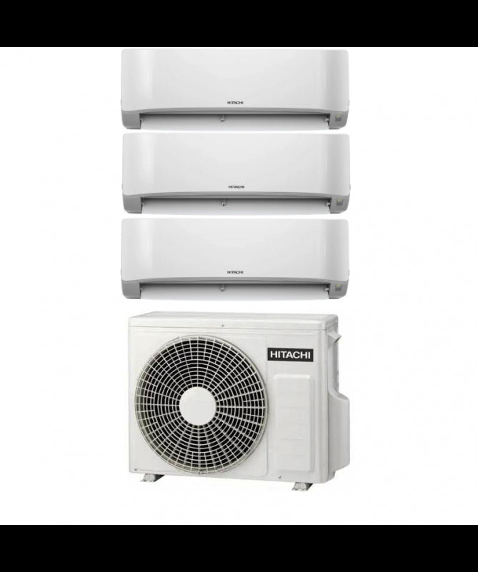 Condizionatore Climatizzatore Hitachi Trial Split Inverter R-32 airHome 400 7000+9000+9000 BTU Con RAM-G55N3HA(B)E Multi Pro G Wi-Fi Integrato 7+9+9