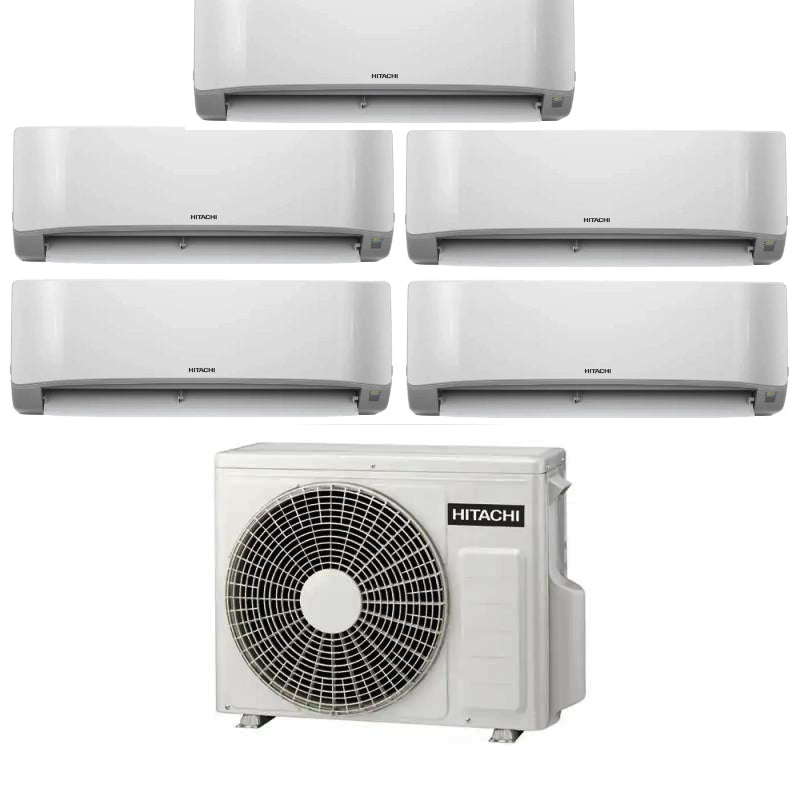 Condizionatore Climatizzatore Hitachi Penta Split Inverter R-32 airHome 400 7000+7000+7000+7000+12000 BTU Con RAM-G85N5HA(B)E Multi Pro G Wi-Fi Integrato 7+7+7+7+12