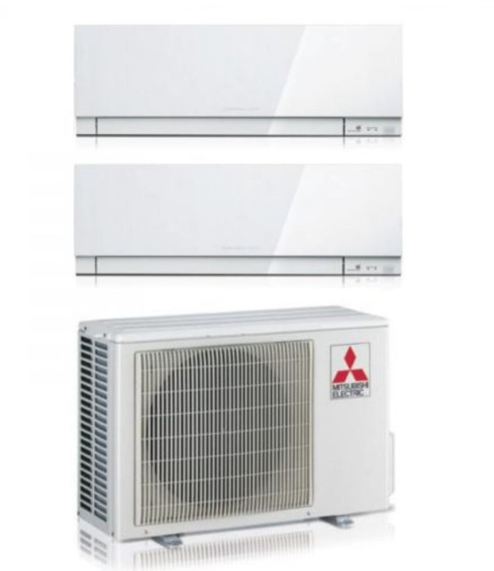 Condizionatore Climatizzatore Mitsubishi Electric Dual Split inverter Kirigamine Zen White R-32 9000+9000 Colore Bianco con MXZ-2F33VF4 9+9