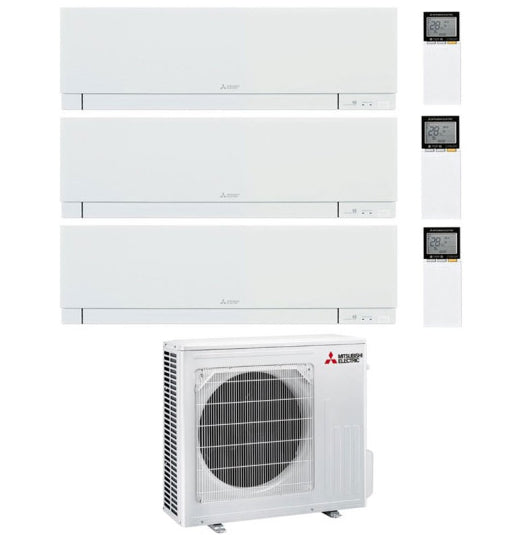 Condizionatore Climatizzatore Mitsubishi Electric Trial Split inverter Kirigamine Zen White R-32 9000+9000+9000 Colore Bianco con MXZ-3F54VF4 Wi-Fi Integrato 9+9+9