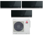 Condizionatore Climatizzatore Mitsubishi Electric Trial Split inverter Kirigamine Zen Black R-32 7000+7000+9000 Colore Nero con MXZ-3F54VF4 7+7+9