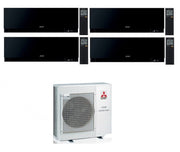 Condizionatore Climatizzatore Mitsubishi Electric Quadri Split inverter Kirigamine Zen Black R-32 7000+9000+9000+12000 Colore Nero con MXZ-4F72VF4 7+9+9+12