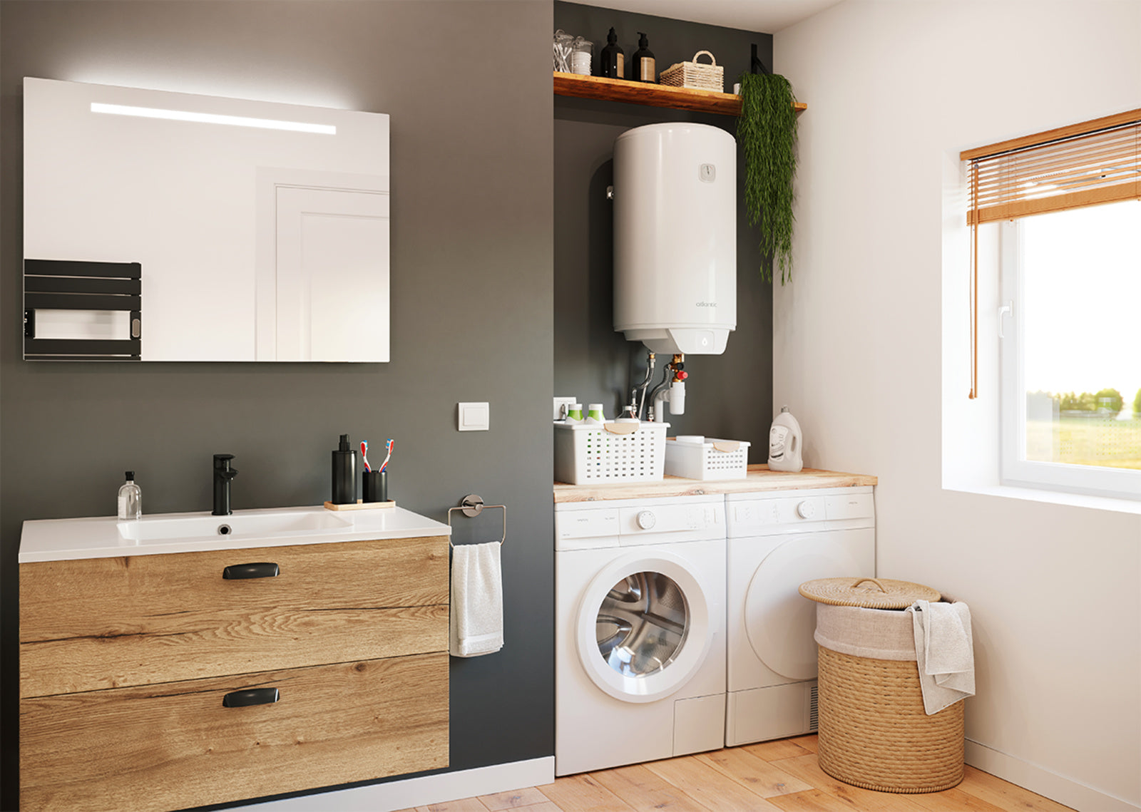 Scaldabagno Elettrico 80 Litri Verticale Atlantic Ego Series Cod. 851394 - 2 Anni Di Garanzia