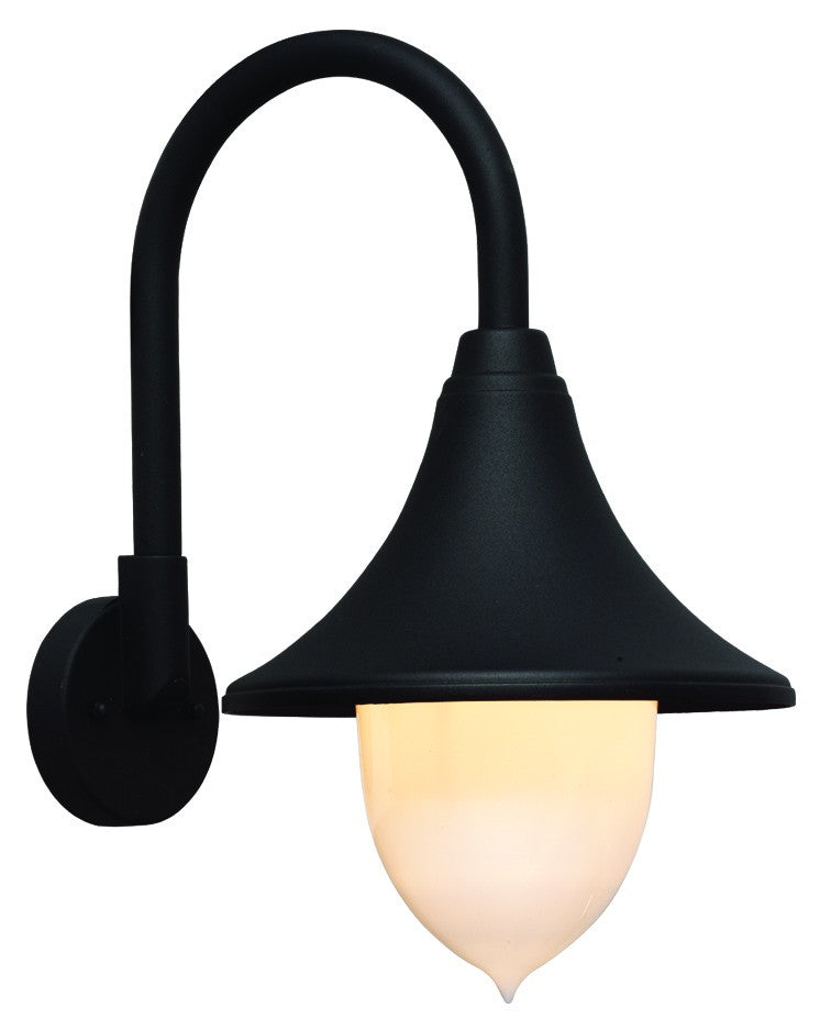 Lanterna da esterno in alluminio con braccio cm 43 Serie Parigi colore nero