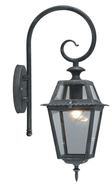 Lanterna da esterno in alluminio con braccio cm 20x20x50h Serie Milano colore grigio ghisa