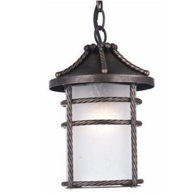 Lanterna da esterno in alluminio con catena cm 28 Mod. Anversa colore ruggine