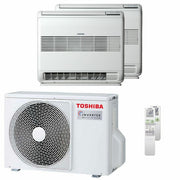 Condizionatore Climatizzatore Toshiba Dual Split Inverter Console Pavimento R-32 7000+10000 BTU RAS-2M14G3AVG-E  Wi-Fi Optional