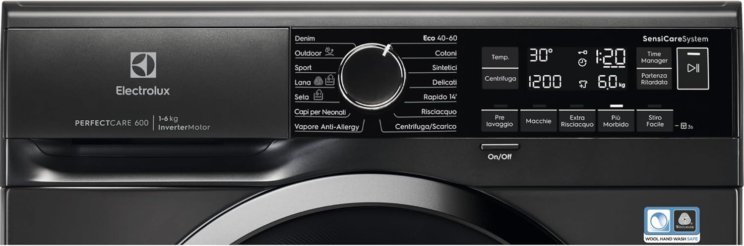 Lavatrice Libera Installazione Caricamento Frontale Electrolux SensiCare 600 EW6S306BL 6 kg Nero Classe B