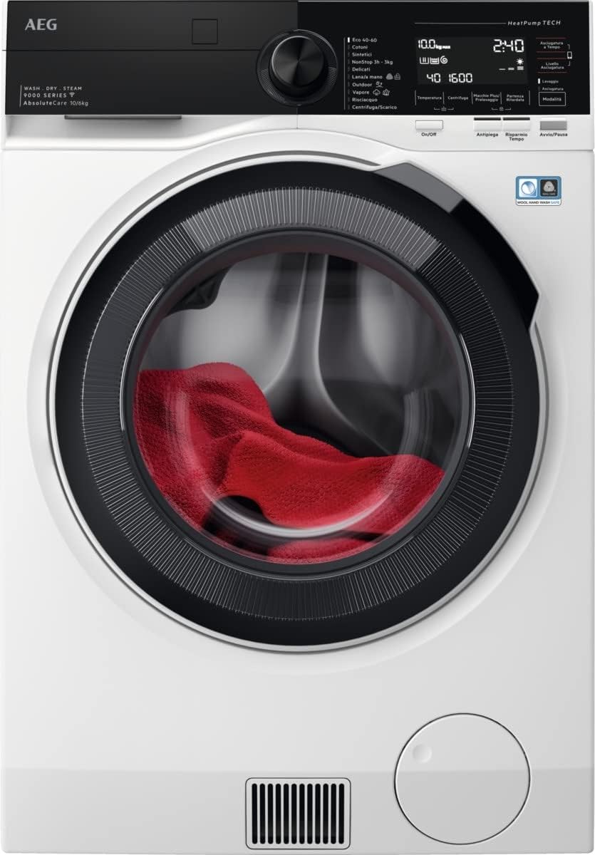 Lavasciuga Libera Installazione Caricamento Frontale AEG LWR9C166BB 10/6Kg Bianco Classe C