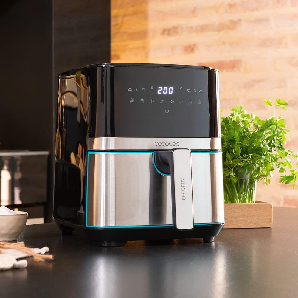 Friggitrice ad Aria Calda Cecotec 5500 Pro Singolo 5,5 L Indipendente 1700 W Nero, Acciaio inox