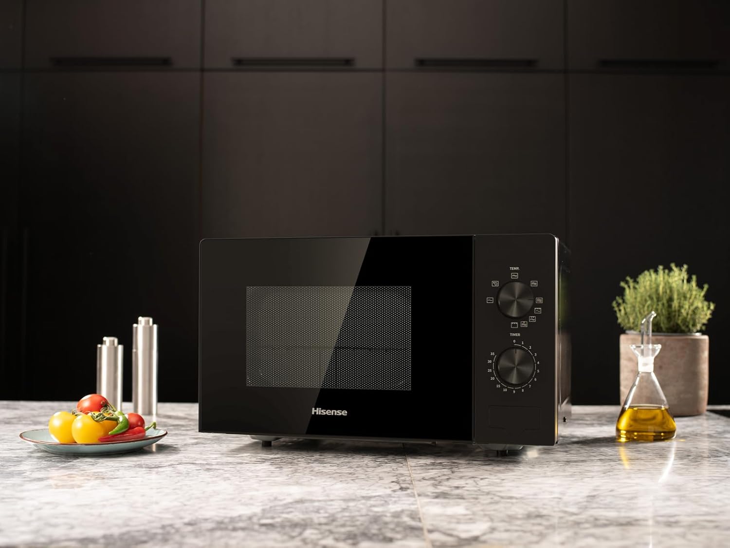 Microonde Grill Libera Installazione Hisense H20MOBP1G Black 1000 Watt (20Lt)