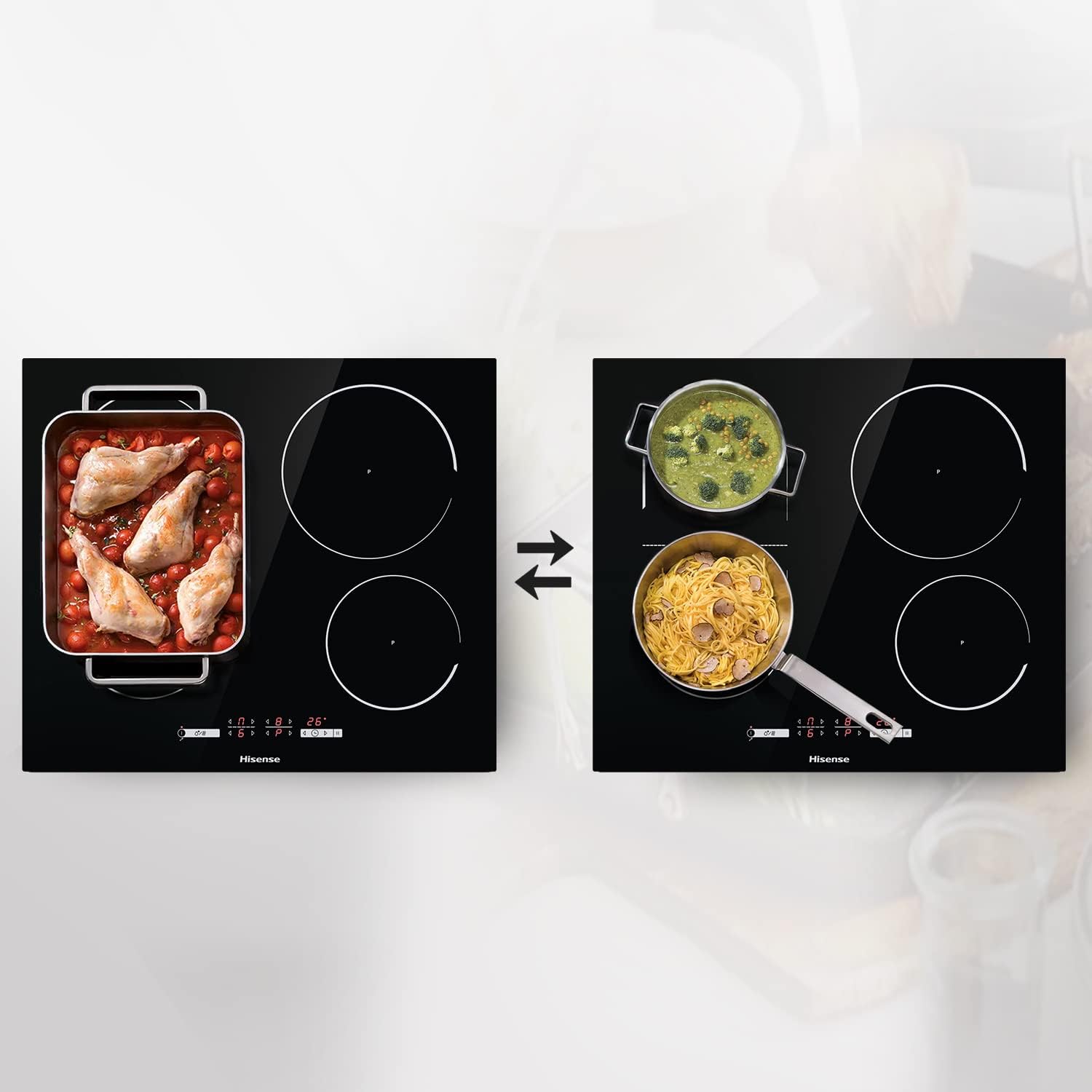 Piano Cottura a Induzione Da Incasso Hisense I6433CB7 59.5 cm Nero 4 Zone