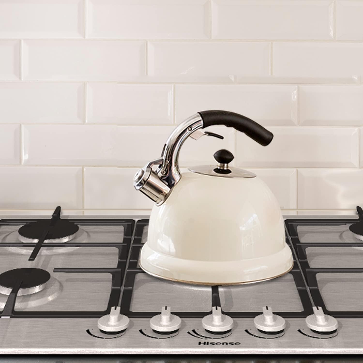 Piano Cottura a Gas Da Incasso Hisense GM973XF 90 cm Inox 5 Zone Griglie In Ghisa