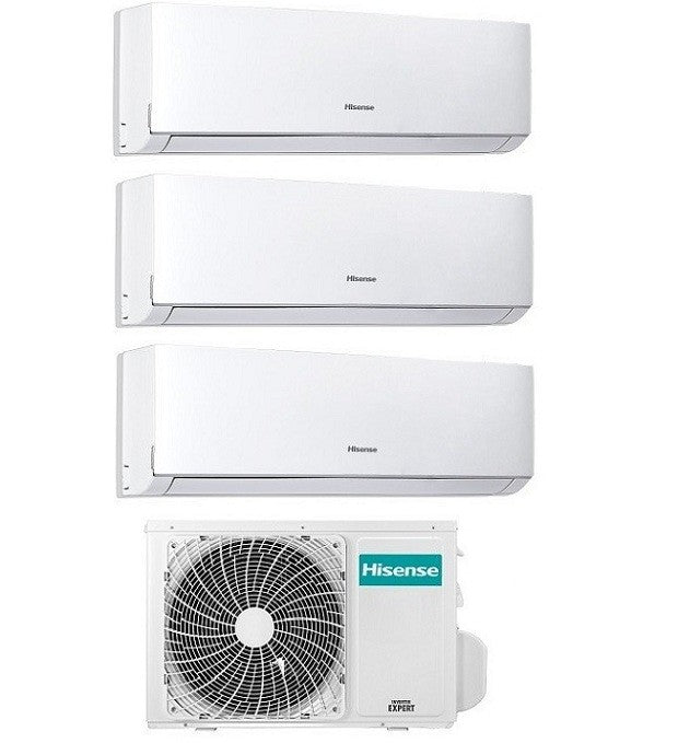 Condizionatore Climatizzatore Hisense Trial Split Inverter R-32 Hi-Comfort 7000+9000+12000 BTU con 3AMW62U4RJC Wifi Integrato 7+9+12