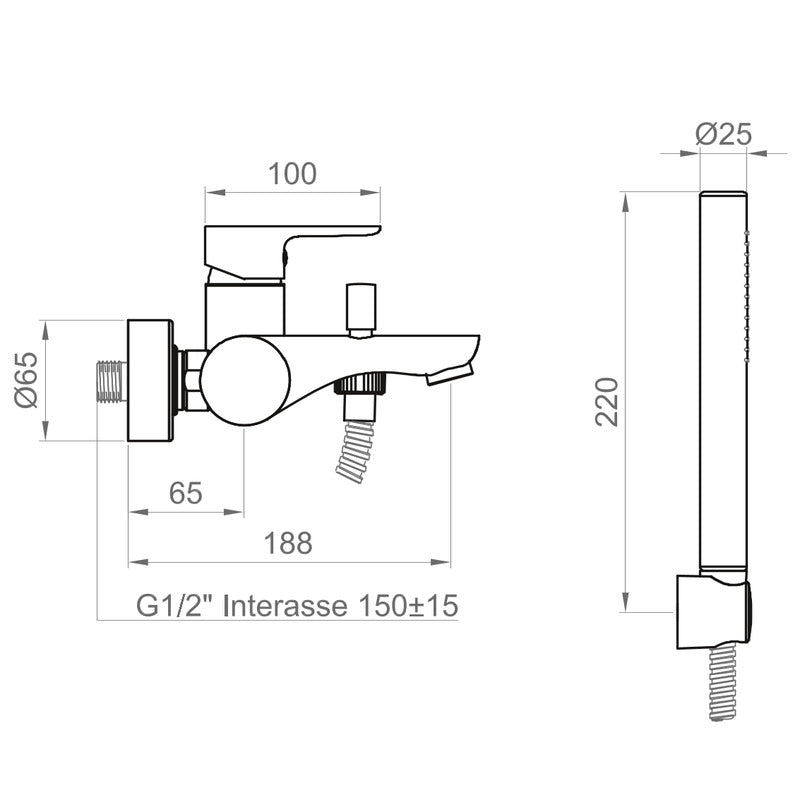Miscelatore Esterno Vasca Ercos/Ponsi Serie ECOSTYLE