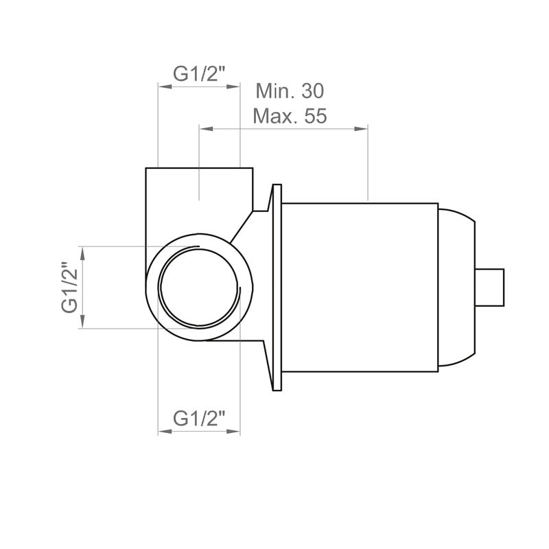 Set Esterno Per Incasso Doccia 1 Via Quadrata COMPLETO Ercos/Ponsi Serie VIKTOR