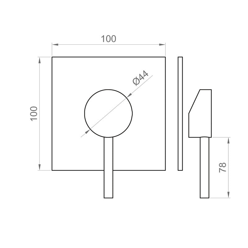 Set Esterno Per Incasso Doccia 1 Via Quadrata COMPLETO Ercos/Ponsi Serie VIKTOR