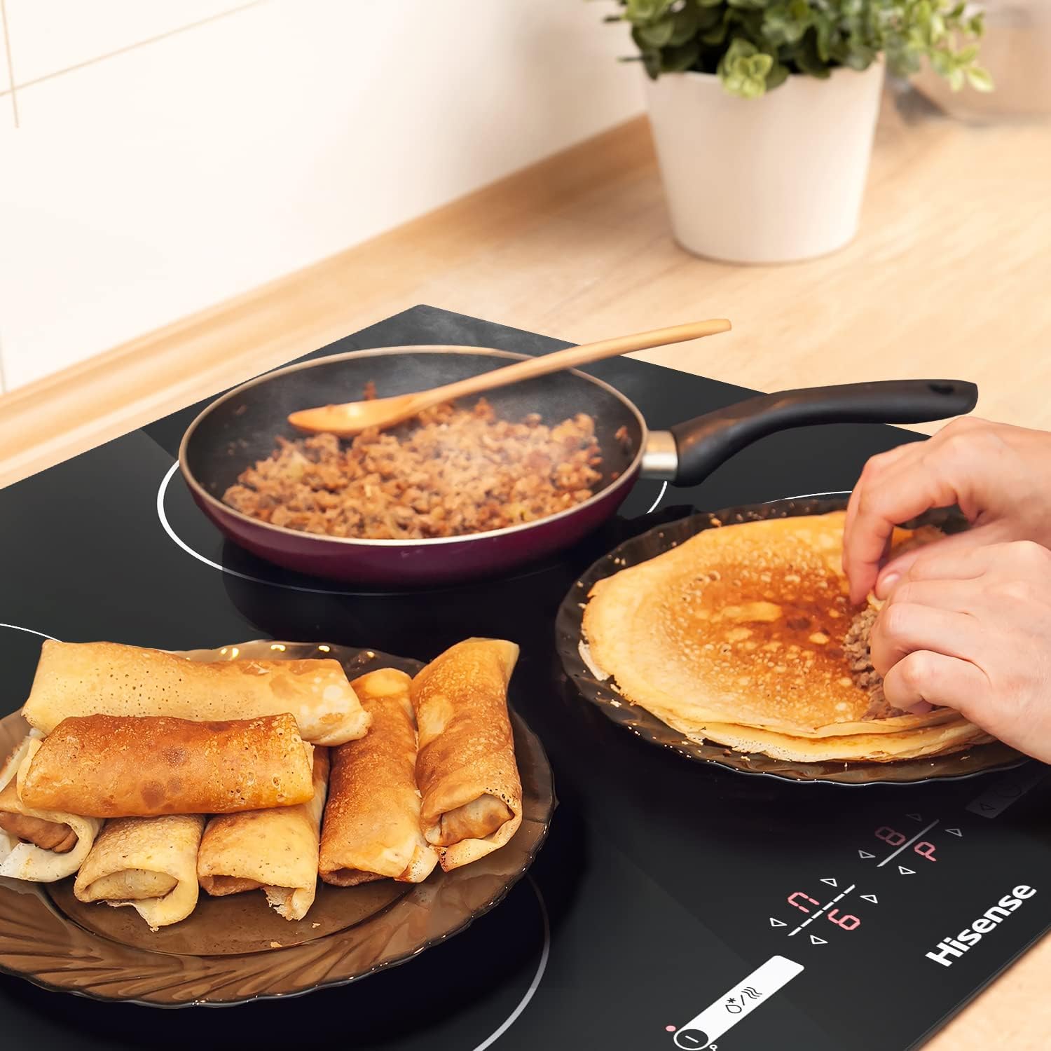 Piano Cottura a Induzione Da Incasso Hisense I6433CB7 59.5 cm Nero 4 Zone